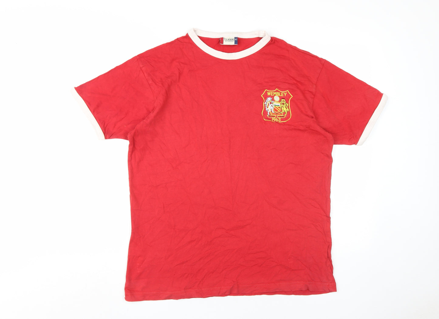 Clique Red XL Men's Retro Logo T-Shirt