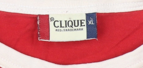 Clique Red XL Men's Retro Logo T-Shirt