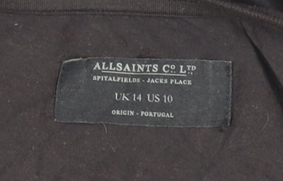 AllSaints Women's Black Gothic T-Shirt, Size 14