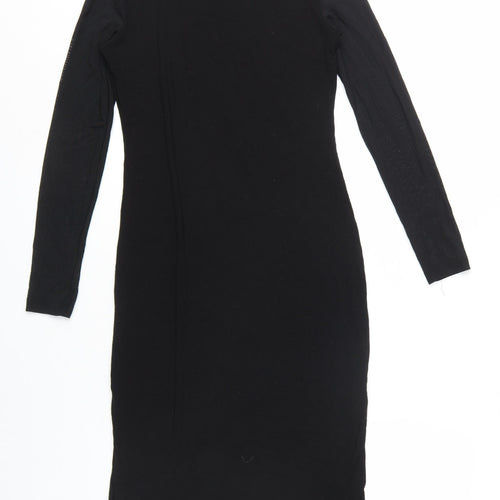 H&M Women's Black Midi Bodycon Dress S