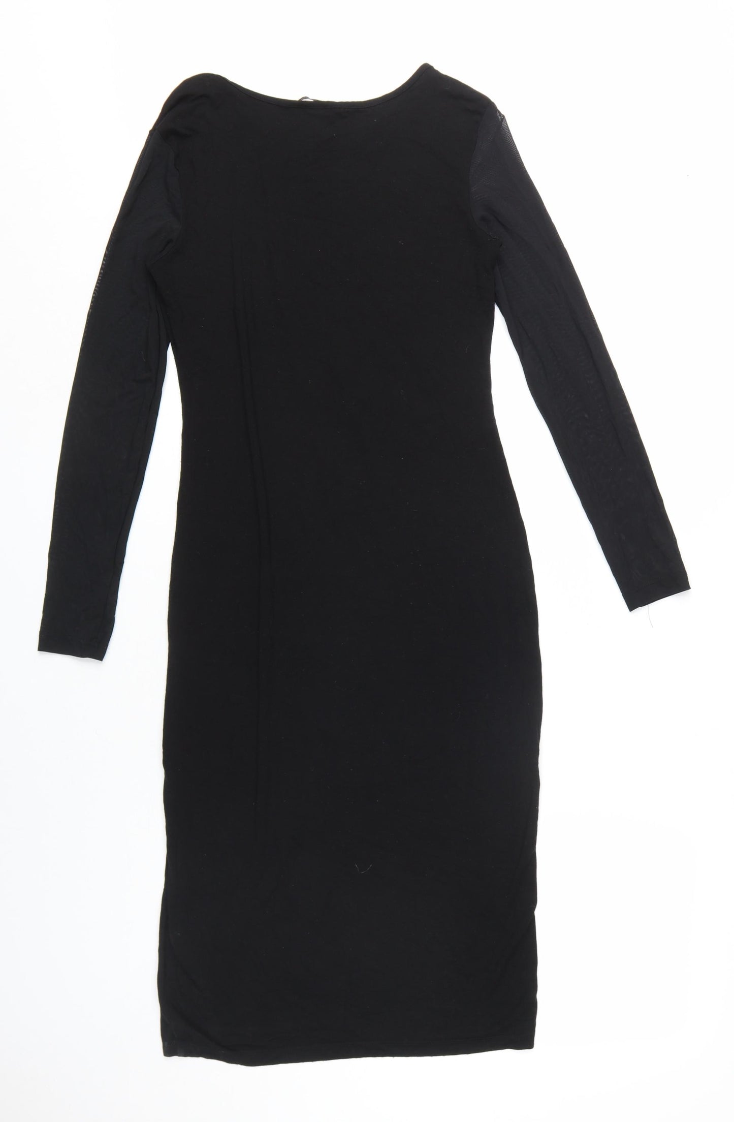 H&M Women's Black Midi Bodycon Dress S