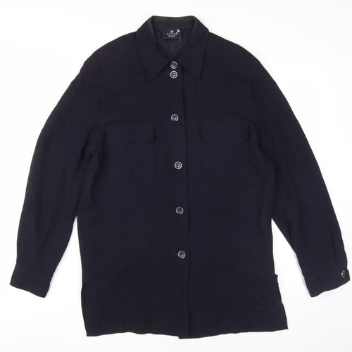 B.B. Sport Black Button-Up Wool Shirt - Size 10