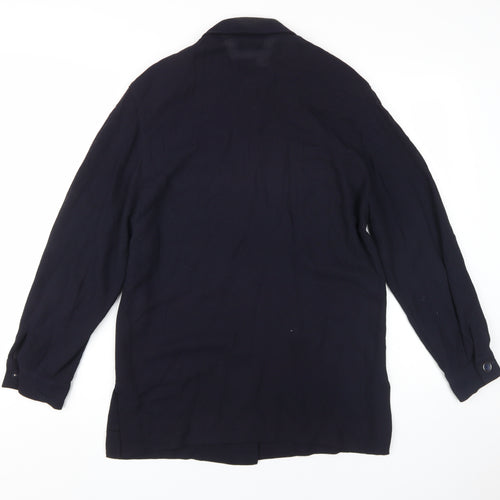 B.B. Sport Black Button-Up Wool Shirt - Size 10