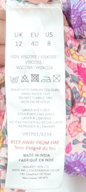 Violet Romance Women's Floral Cropped Blouse Size 12