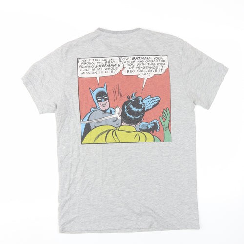 Koton Men's Grey Batman Comic T-Shirt, Medium, Short Sleeve
