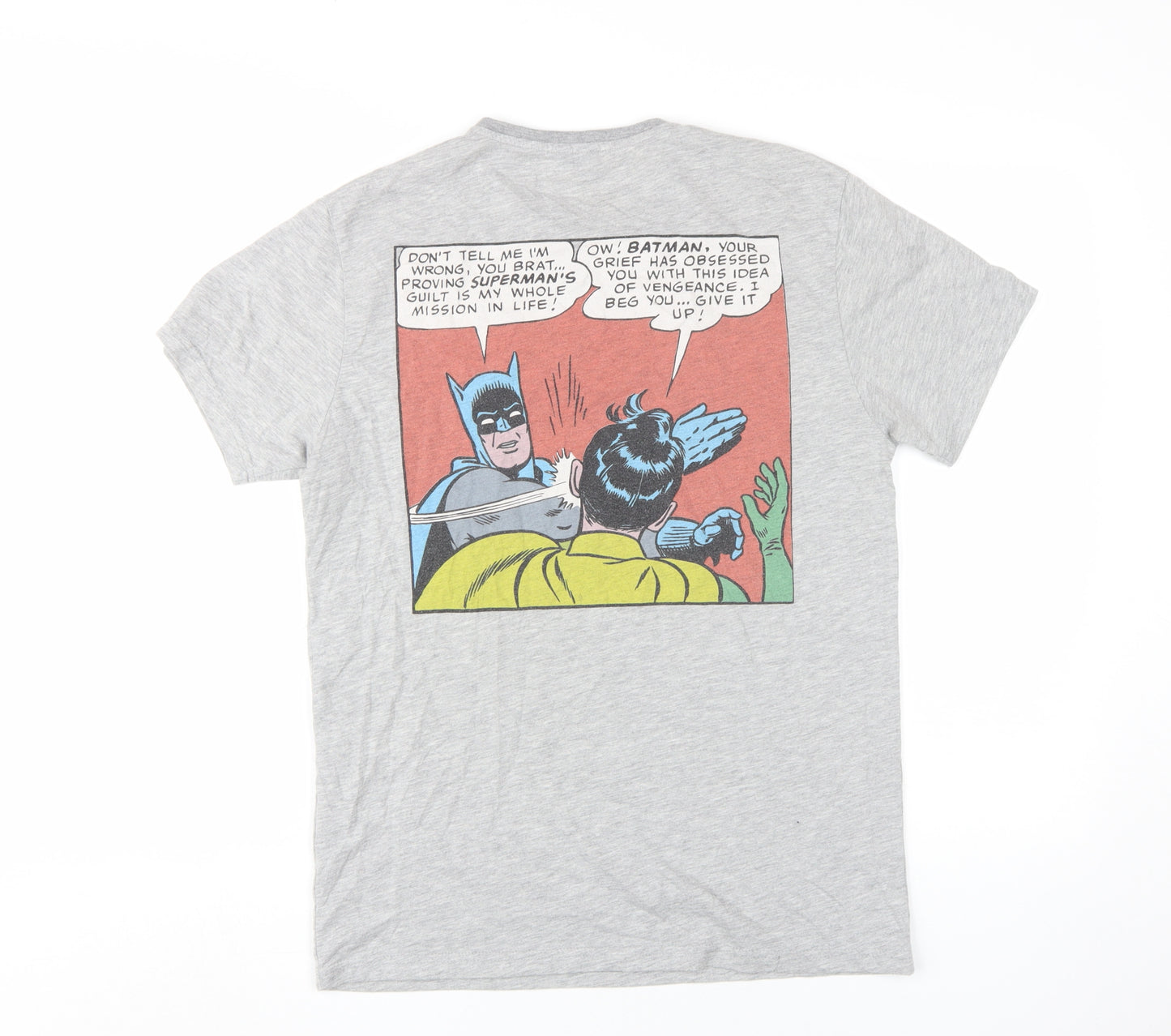 Koton Men's Grey Batman Comic T-Shirt, Medium, Short Sleeve