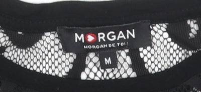 Morgan Women's Black Lace T-Shirt Size M