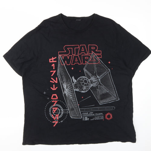 Star Wars Men's Black 3XL T-Shirt, Graphic Print, Crew Neck