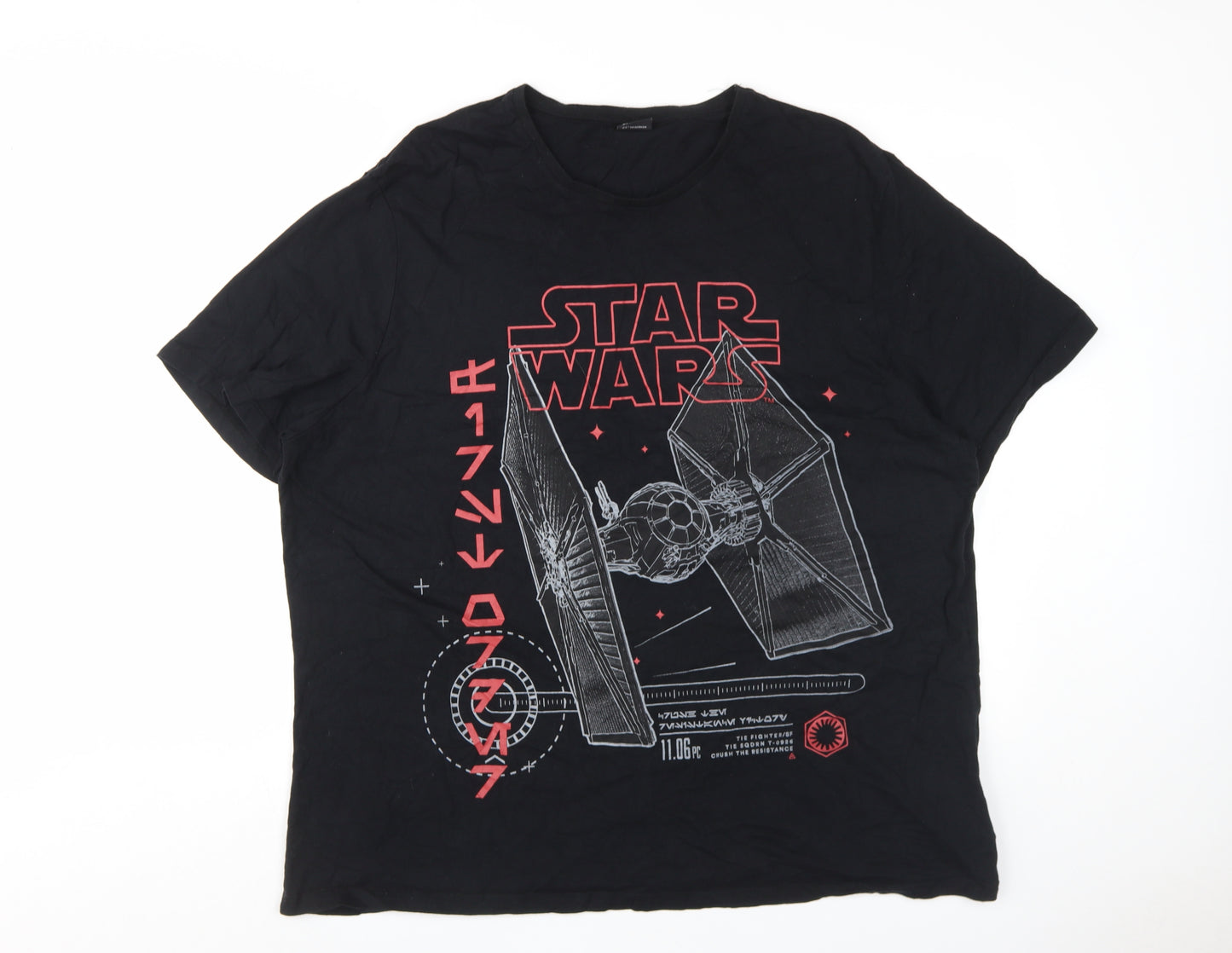 Star Wars Men's Black 3XL T-Shirt, Graphic Print, Crew Neck