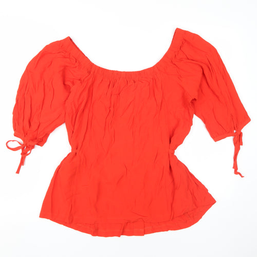 Next Women's Red Peasant Blouse Size 14