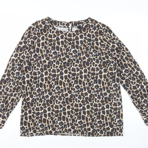 Next Women's Beige Animal Print Blouse Size 16