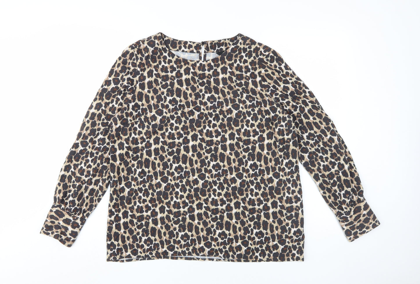 Next Women's Beige Animal Print Blouse Size 16