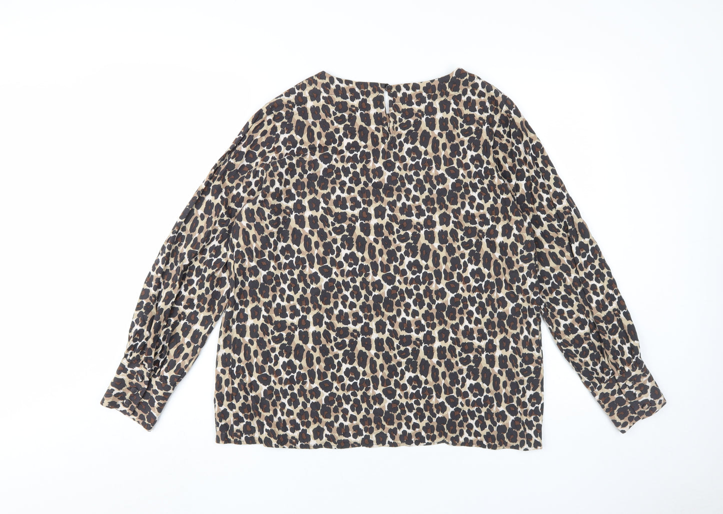 Next Women's Beige Animal Print Blouse Size 16