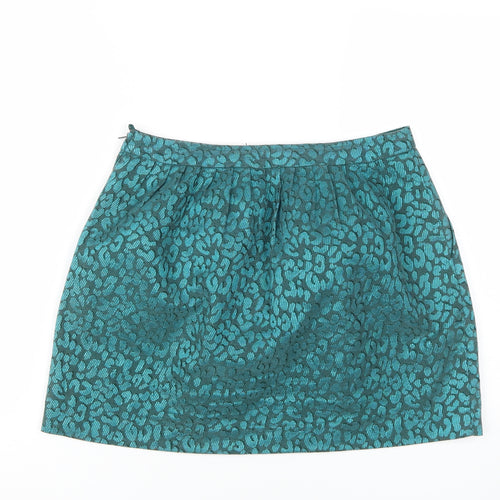 H&M Women's Blue Animal Print Short Skirt, Size 10