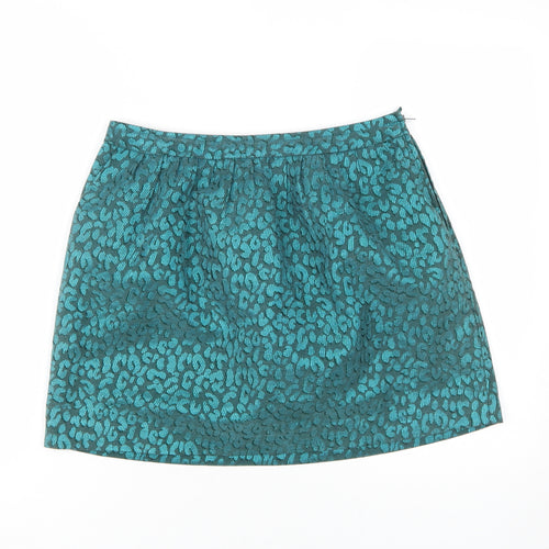 H&M Women's Blue Animal Print Short Skirt, Size 10