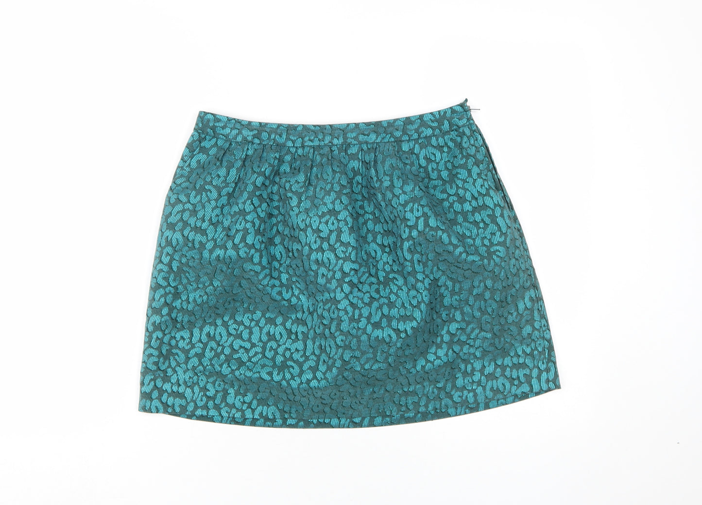 H&M Women's Blue Animal Print Short Skirt, Size 10