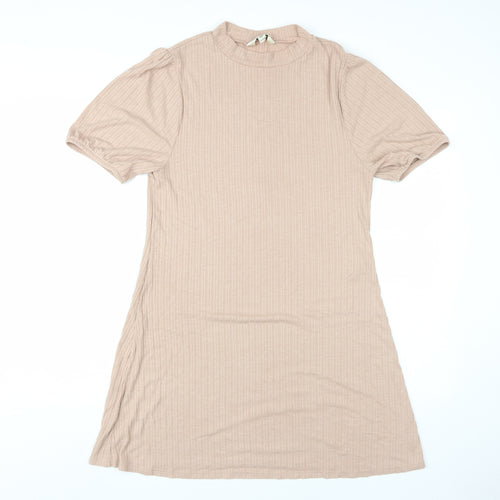 Miss Selfridge Beige Dress, UK 16, Half Sleeve Casual Wear