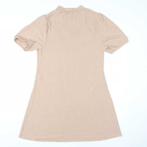 Miss Selfridge Beige Dress, UK 16, Half Sleeve Casual Wear