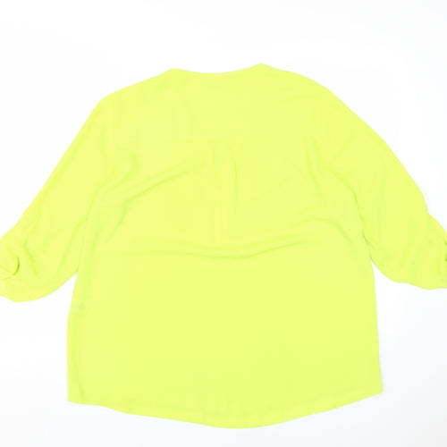 Dorothy Perkins Women's Green V-Neck Blouse, Size 16