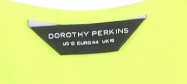 Dorothy Perkins Women's Green V-Neck Blouse, Size 16