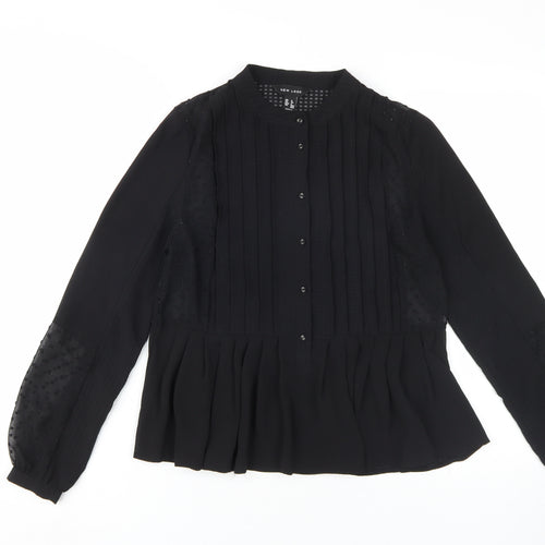 New Look Women's Black Blouse, Size 8, Long Sleeve