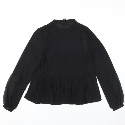 New Look Women's Black Blouse, Size 8, Long Sleeve