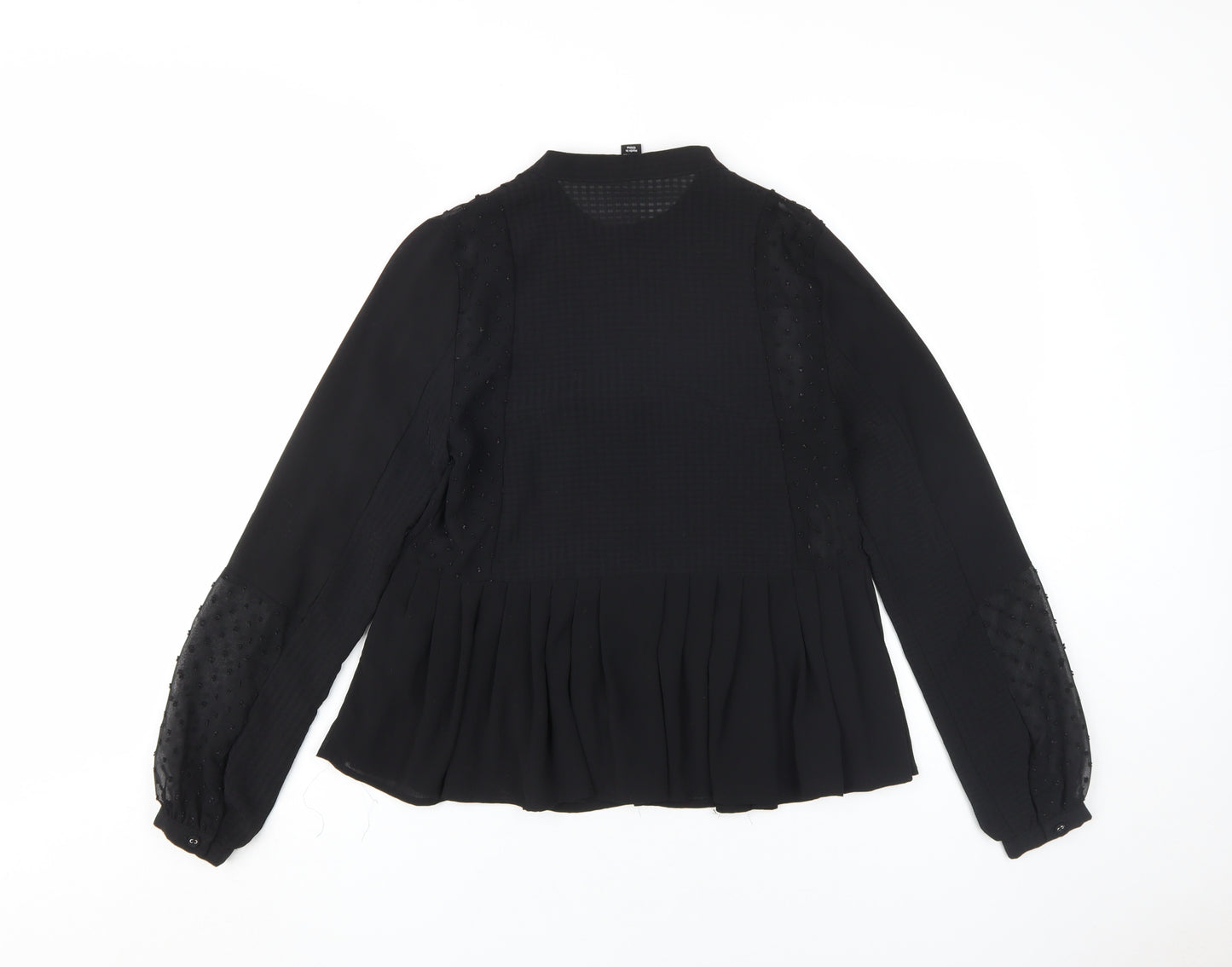 New Look Women's Black Blouse, Size 8, Long Sleeve
