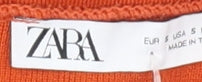 Zara Women's Orange Cropped Blouse, Size 10, Slim Fit
