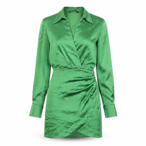 Zara Women's Green XS Wrap Dress - Party Chic