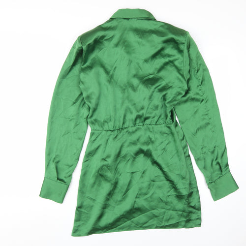 Zara Women's Green XS Wrap Dress - Party Chic