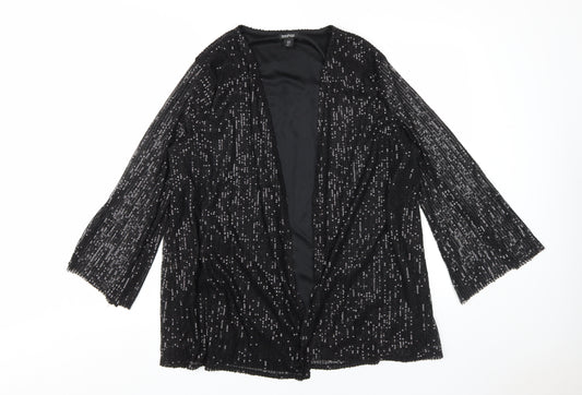 Boohoo Women's Black Sequin Party Jacket Size 14