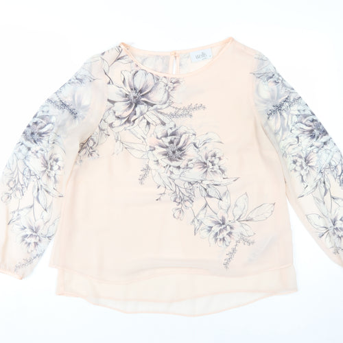 Wallis Women's Beige Floral Blouse Size 8, Petite