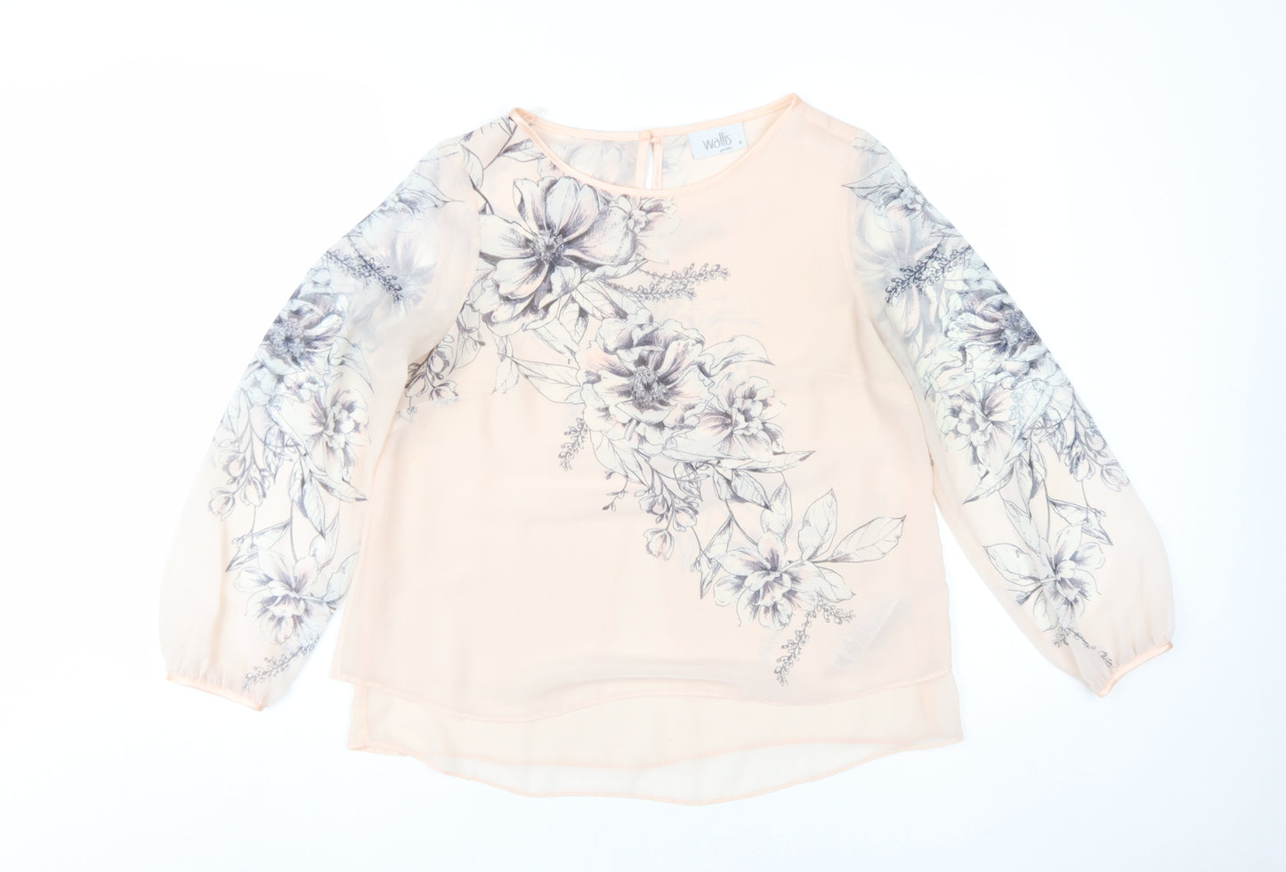 Wallis Women's Beige Floral Blouse Size 8, Petite