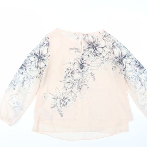 Wallis Women's Beige Floral Blouse Size 8, Petite