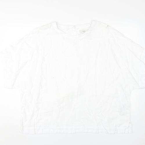 Marks and Spencer Women's White Linen T-Shirt