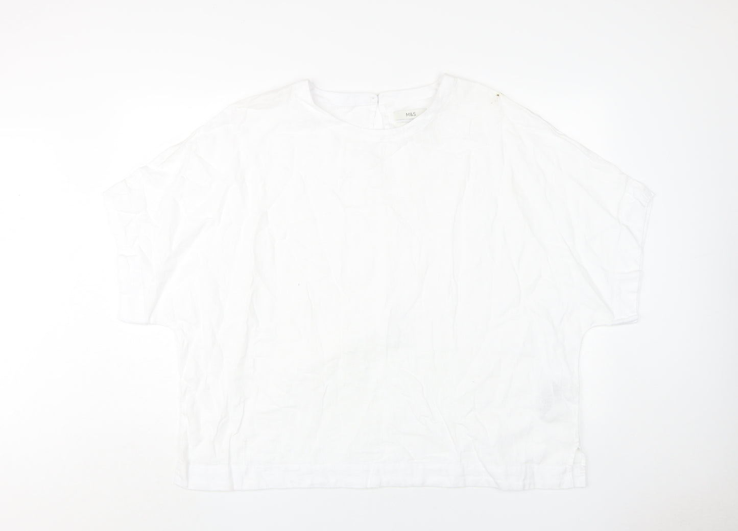 Marks and Spencer Women's White Linen T-Shirt