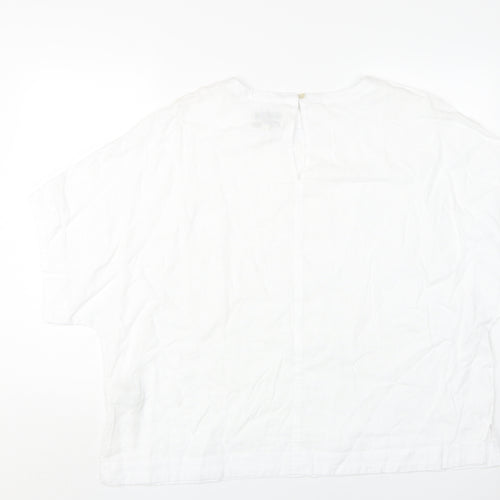 Marks and Spencer Women's White Linen T-Shirt