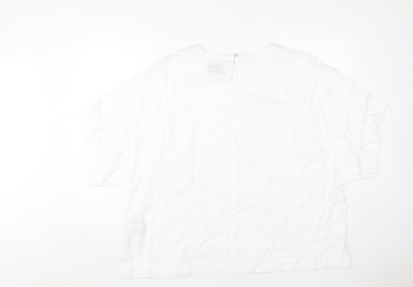 Marks and Spencer Women's White Linen T-Shirt