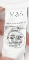 Marks and Spencer Women's White Linen T-Shirt