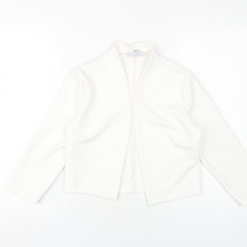 Quiz Women's White Cropped Jacket Size 8