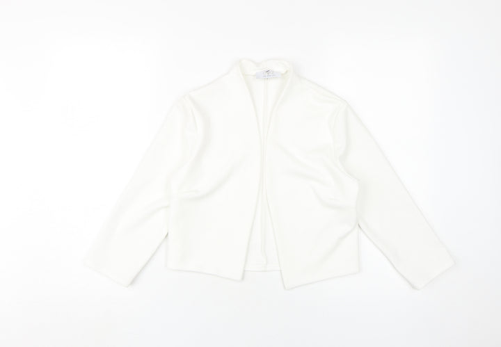 Quiz Women's White Cropped Jacket Size 8