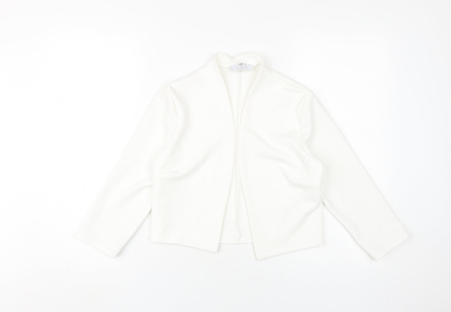 Quiz Women's White Cropped Jacket Size 8