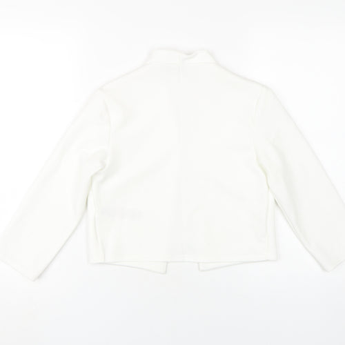 Quiz Women's White Cropped Jacket Size 8