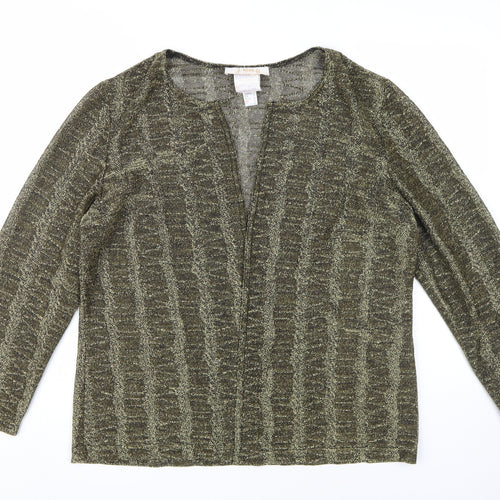 J. Ribkoff Women's Black Open-Knit Cardigan, Size 16