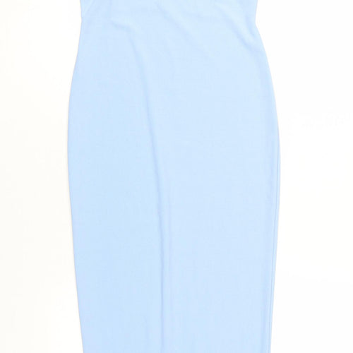 PrettyLittleThing Women's Blue Slip Dress Size 8