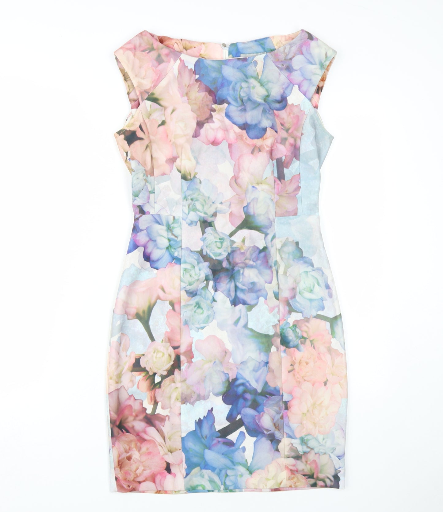 H&M Women's Multicoloured Floral Sheath Dress, Size 8
