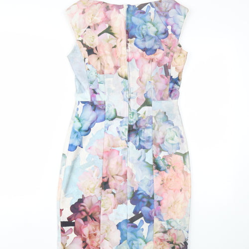 H&M Women's Multicoloured Floral Sheath Dress, Size 8