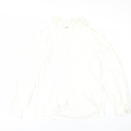 Baumenshmid Women's White Long Sleeve Blouse Size 10