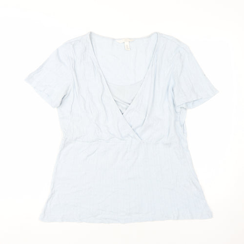 Mama Women's Blue Maternity Wrap T-Shirt L