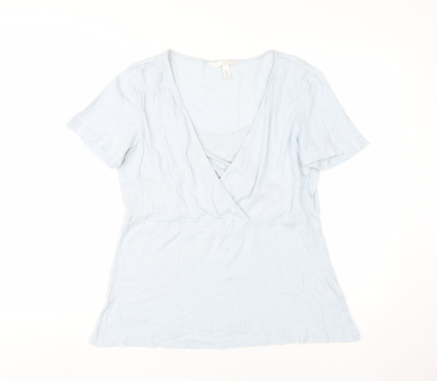 Mama Women's Blue Maternity Wrap T-Shirt L